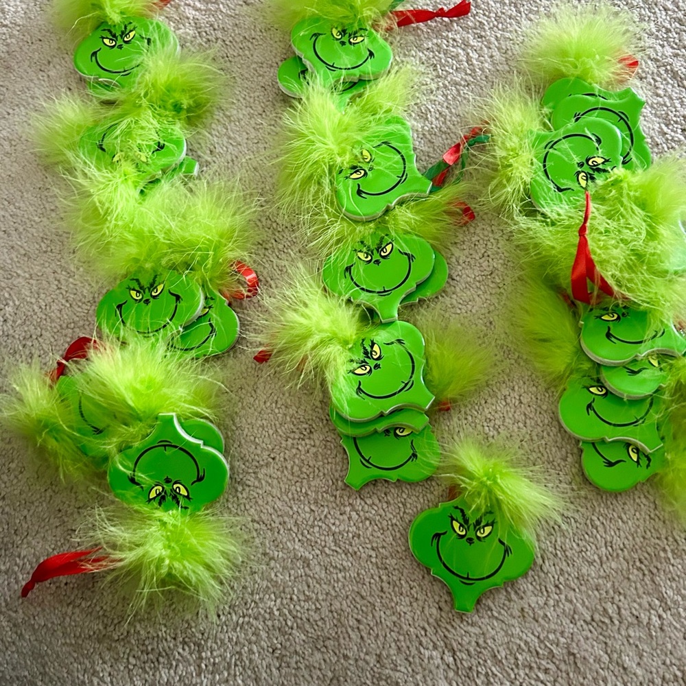COPY - COPY - 30 Green Grinch Ornaments set 2 of 3